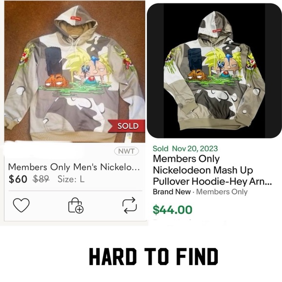 Members Only Nickelodeon Mash Up Pullover Hoodie-Hey Arnold SpongeBob Rugrats M - Picture 16 of 16